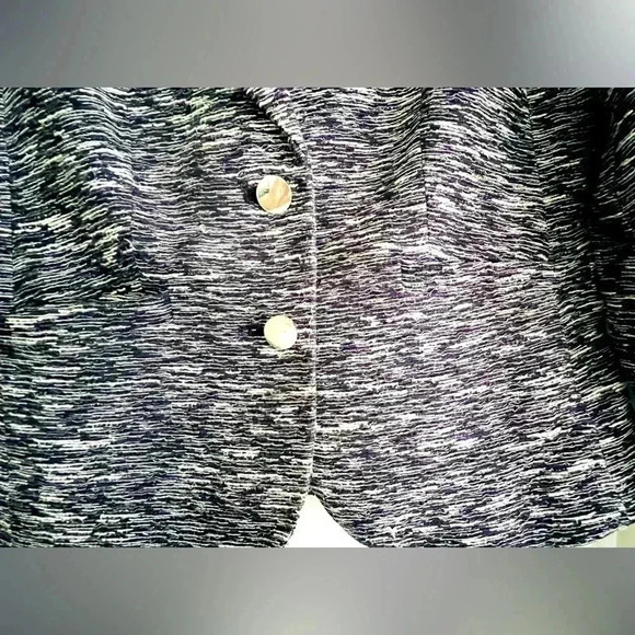 Calvin Klein Tweed Blazer, Size 6P, Grey/Black/White/Purple Tweed - Picture 3 of 4
